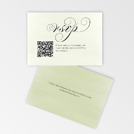 Elegant Script QR Code Wedding RSVP Response OSA Kort