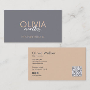 Elegant Script QR-kod & Sociala Medier Visitkort