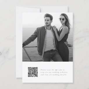 Elegant Script QR-kodfoto Bröllop Inbjudningar