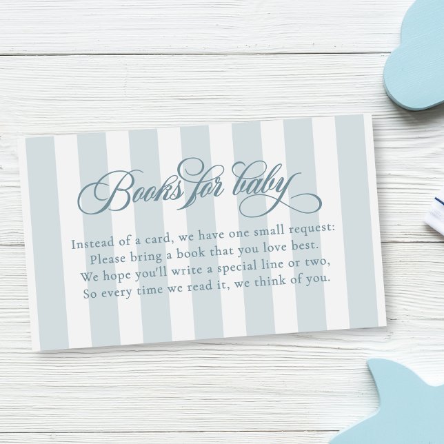 Elegant Script Rand Baby Shower Bokar för Baby Tilläggskort (Skapare uppladdad)