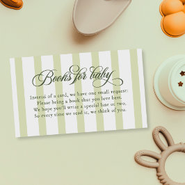 Elegant Script Rand Baby Shower Bokar för Baby Tilläggskort