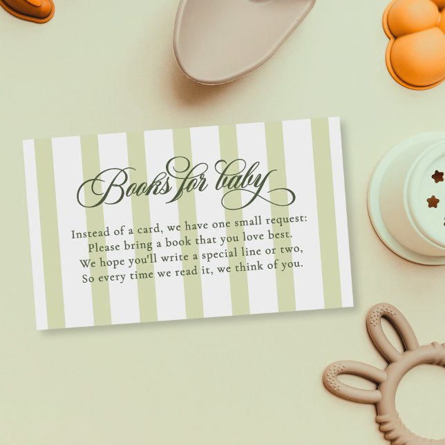 Elegant Script Rand Baby Shower Bokar för Baby Tilläggskort (Skapare uppladdad)
