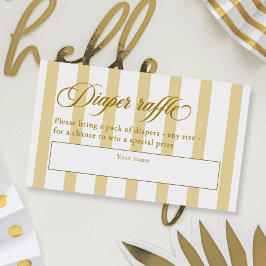 Elegant Script & Rand Baby Shower Raffle Tilläggskort