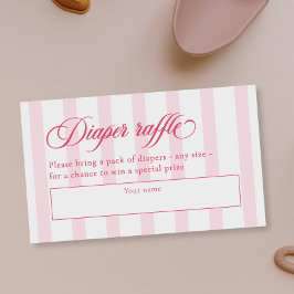 Elegant Script & Rand Baby Shower Raffle Tilläggskort