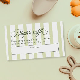 Elegant Script & Rand Baby Shower Raffle Tilläggskort