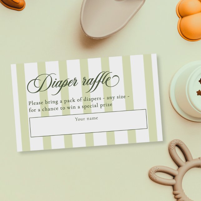 Elegant Script & Rand Baby Shower Raffle Tilläggskort (Skapare uppladdad)