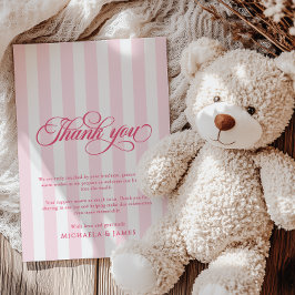Elegant Script & Rand Baby Shower Tack Kort