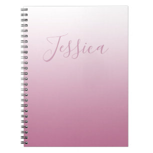 Elegant Script & redigerbar Rosa (valfritt färg) O Anteckningsbok