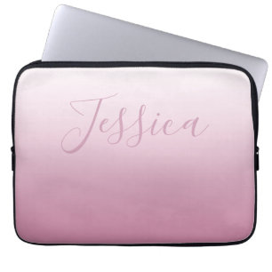 Elegant Script & redigerbar Rosa (valfritt färg) O Laptop Fodral