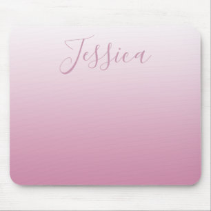 Elegant Script & redigerbar Rosa (valfritt färg) O Musmatta