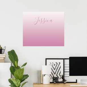Elegant Script & redigerbar Rosa (valfritt färg) O Poster