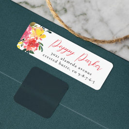 Elegant Script-Returadress för bloom Vår blommor Returadress Etikett