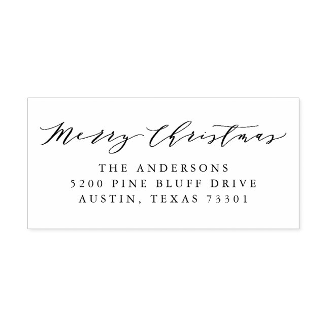 Elegant Script Returadress Rubber Frimärke Stämpel (Tryck)