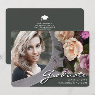 Elegant Script Ro Flowers Modern fotograf och Meddelande