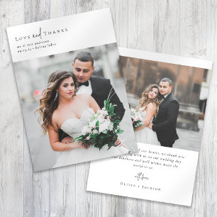 Elegant Script Romantic Photo Bröllop Tack Kort