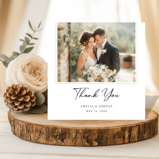 Elegant Script Romantic Rustic Boho Wedding Photo Tack Kort