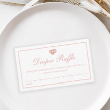 Elegant Script Rosa Diaper Raffle Baby Shower