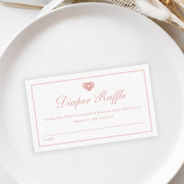 Elegant Script Rosa Diaper Raffle Baby Shower Tilläggskort