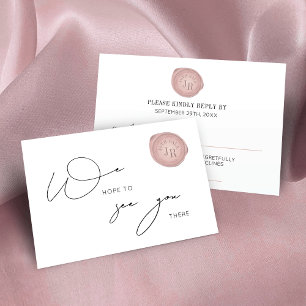 Elegant Script Rosa Vax Frimärke Corporate Dinner OSA Kort