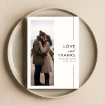 Elegant Script Rustic Photo Bröllop Tack Kort<br><div class="desc">Jag vill uttrycka min djupa tacksamhet med ditt kort i Eleganten Script Rustic Photo Bröllop. Denna utformning kombinerar på ett vackert sätt modern elegans med intim charm,  med ett gott kust inslag och mysiga,  romantiska stunder.</div>