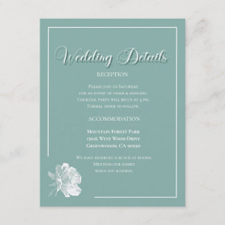 Elegant Script Sage Green Floral Wedding Tilläggskort