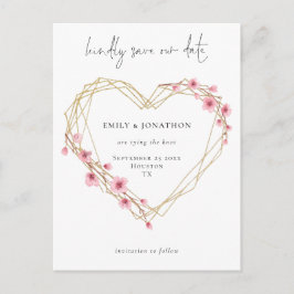 Elegant Script Sakura Körsbärsblom Save The Date Inbjudan Vykort