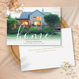 Elegant Script Script Ny Hem Foto Annonsering
