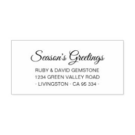 Elegant Script Seasons Greetings Typography Självfärgande Stämpel