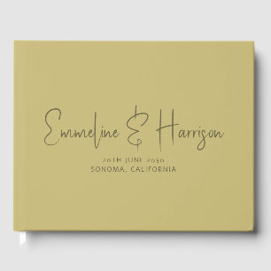 Elegant Script Serif Anpassningsbar Moss Grönt Brö Gästböcker