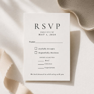 Elegant Script + Serif Bröllop RSVP-kortmall OSA Kort