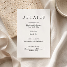 Elegant Script + Serif Bröllopsinformationskort 