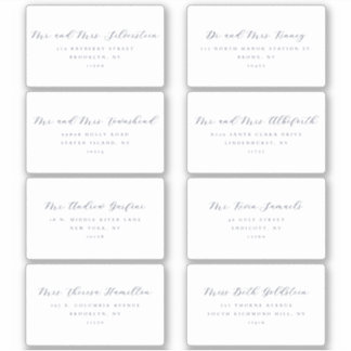 Elegant Script Serif Text 8 Bröllop Adressetikette Klistermärken