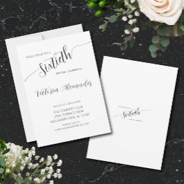Elegant Script Sextioårsfirande Inbjudningar