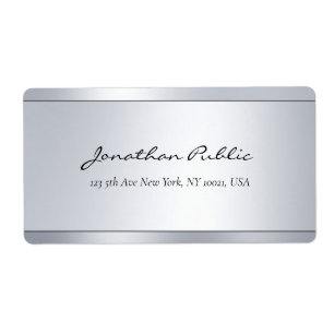 Elegant Script Silver Template Shipping Address Fraktsedel