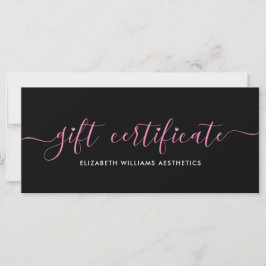 Elegant Script Simple Black Rosa Gift Certificate