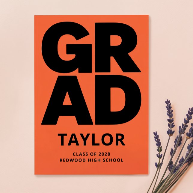 Elegant Script Simple Grad Graduation Announcement Vykort (Skapare uppladdad)