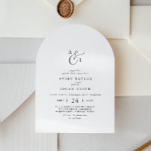 Elegant Script Simple Monogram Boho Arch Bröllop