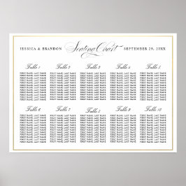 Elegant Script-sittdiagram efter Bord 10 Bord Poster