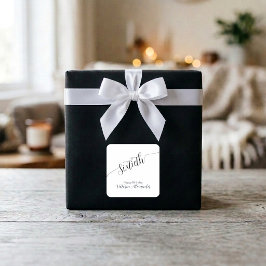 Elegant Script Sixtieth Birthday Celebration Fyrkantigt Klistermärke