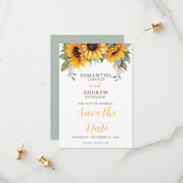 Elegant Script Solros Bröllop spara datum Datumet