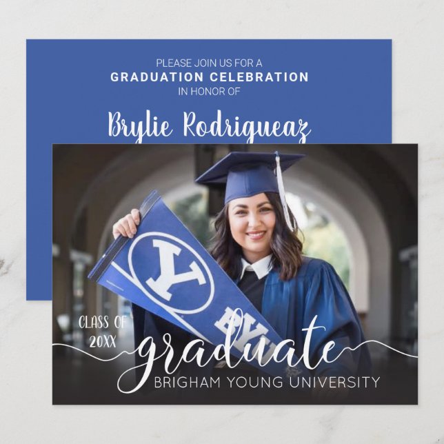 Elegant Script Studenten fotomeddelande Meddelande (Fram/baksida)