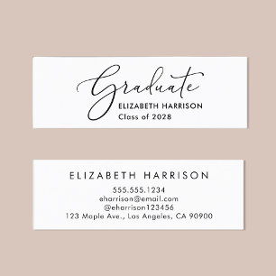 Elegant Script Studenten Namn Mini Visitkort