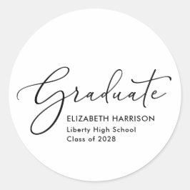 Elegant Script Studenten Runt Klistermärke