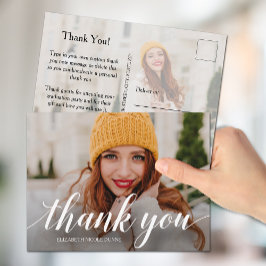 Elegant Script Studenten Tackkort Vykort