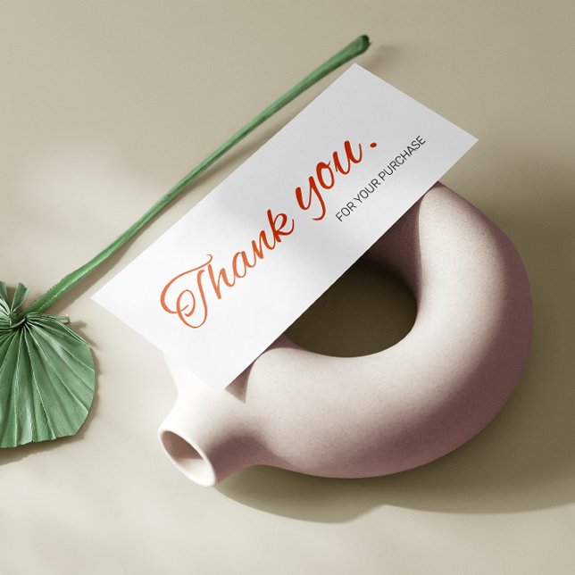 Elegant Script-Tack för liten ordermärkning Litet Visitkort (Elegant Script Thank You For Order Small Branding)