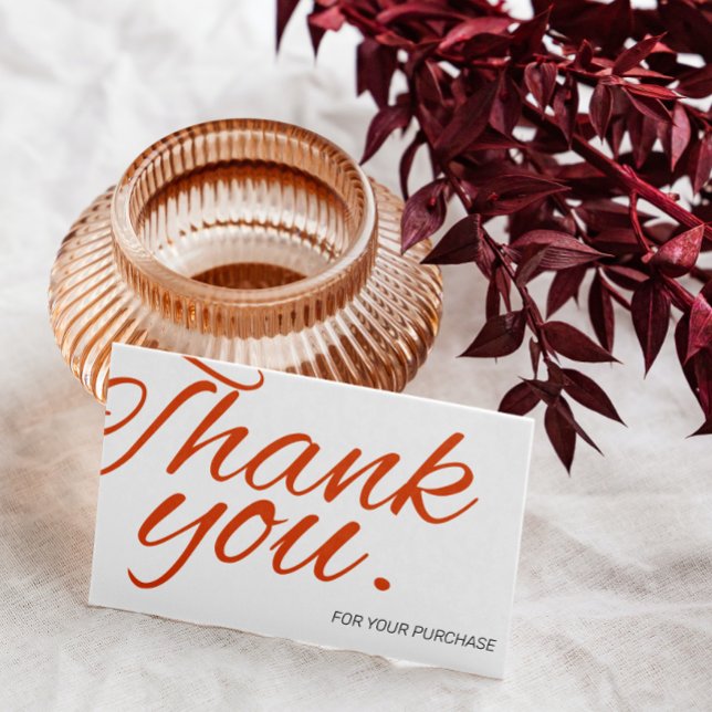 Elegant Script-Tack för liten ordermärkning Visitkort (Elegant Script Thank You For Order Small Branding Business Card)