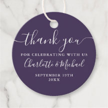 Elegant Script Tack Lila Bröllop