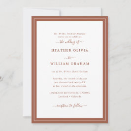 Elegant Script Terrakotta Bröllop Inbjudningar