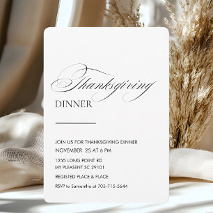 Elegant Script-Thanksgiving, matare Inbjudningar