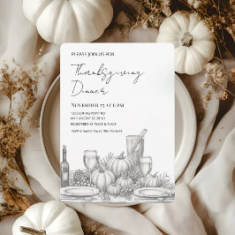 Elegant Script Thanksgiving Middag Inbjudningar